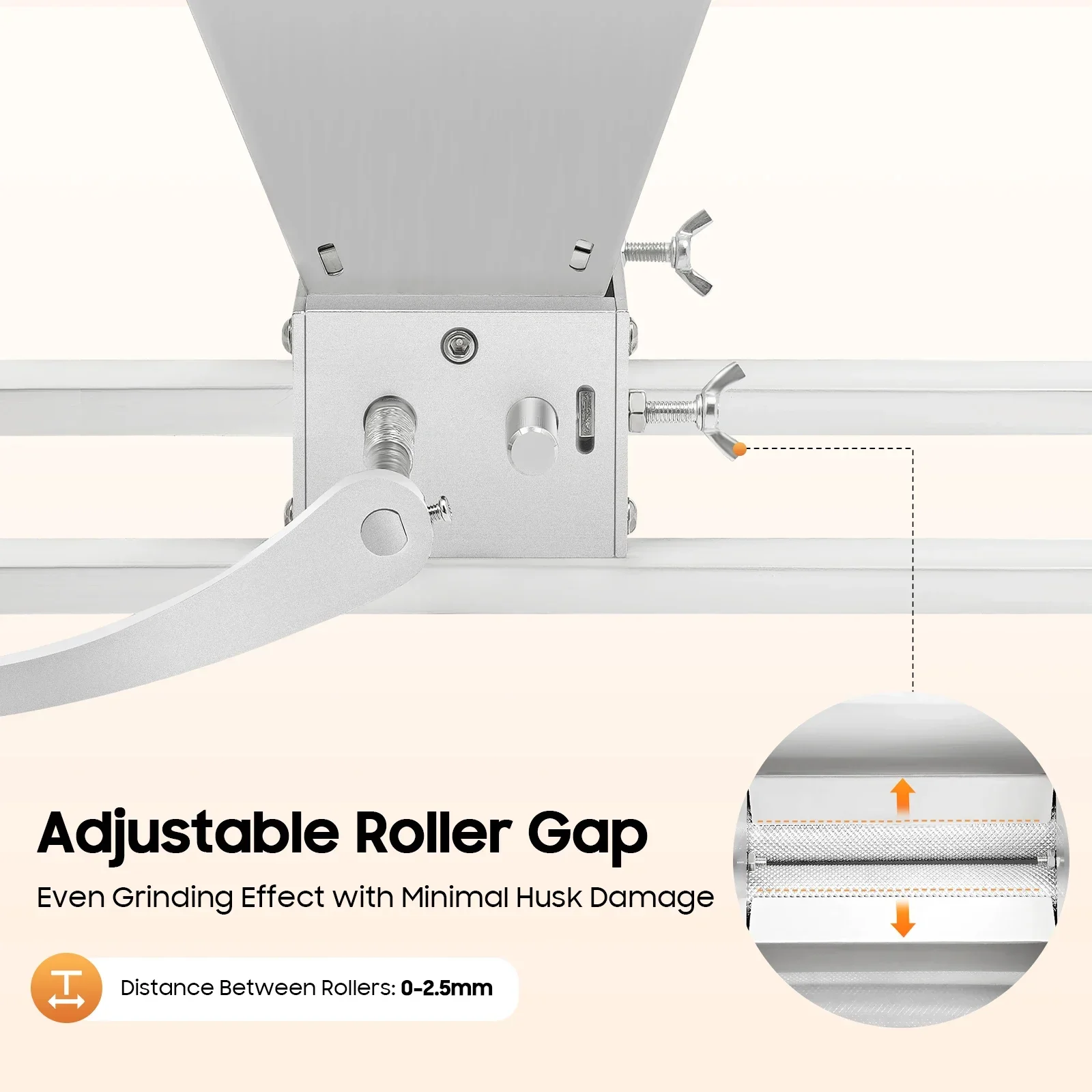 Macchina per tritare il mais con trapano a bassa velocità regolabile da 4 litri con mulino manuale per cereali a rulli