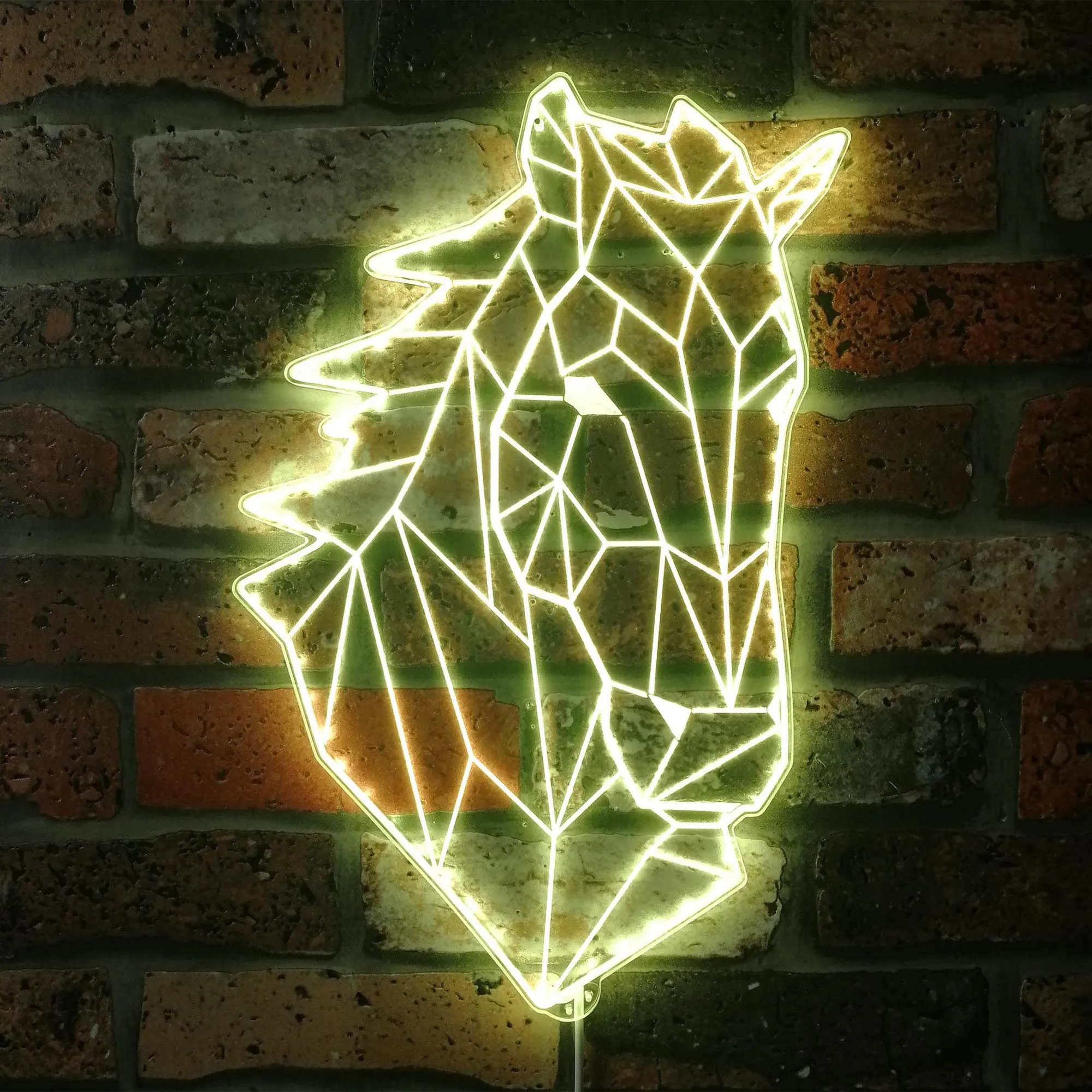 Horse Head Geometric RGB Dynamic Glam LED Sign st06-fnd-i0290