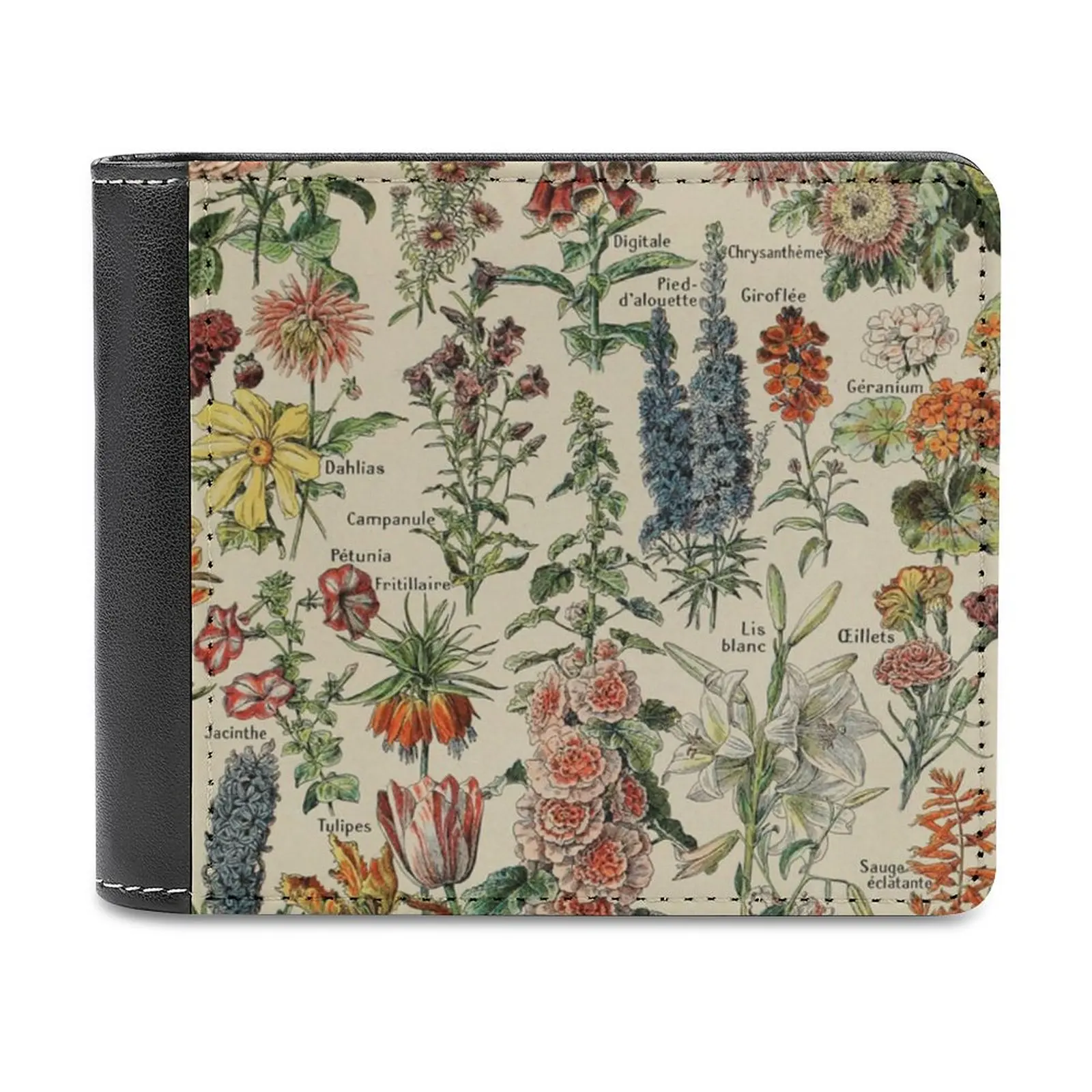 Vintage French Botanical Flowers Adolphe Millot Fleurs Business Men Wallets Small Money Purses New Design Dollar Price Top