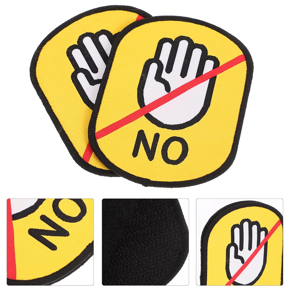 

3pcs Hook Loop Patch For Leash Pet Warning Sticker Reusable Waterproof Don'T Touch Sign Outdoor Safety Label Pet Hang Tag Leash