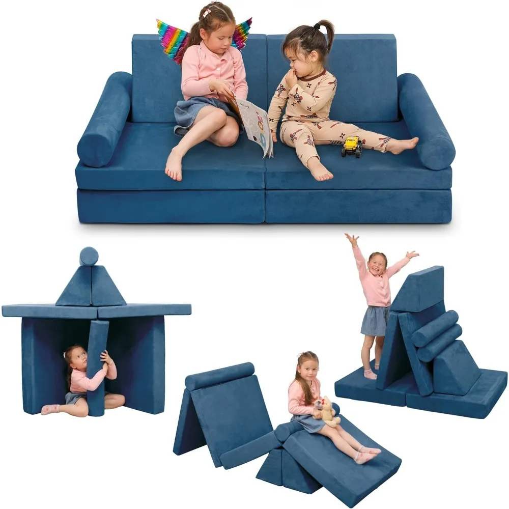 

Play Couch Sofa for Kids Medium Size, Modular Kids Play Couch, Kids Couch Building Fort for Playroom, Children Convertible