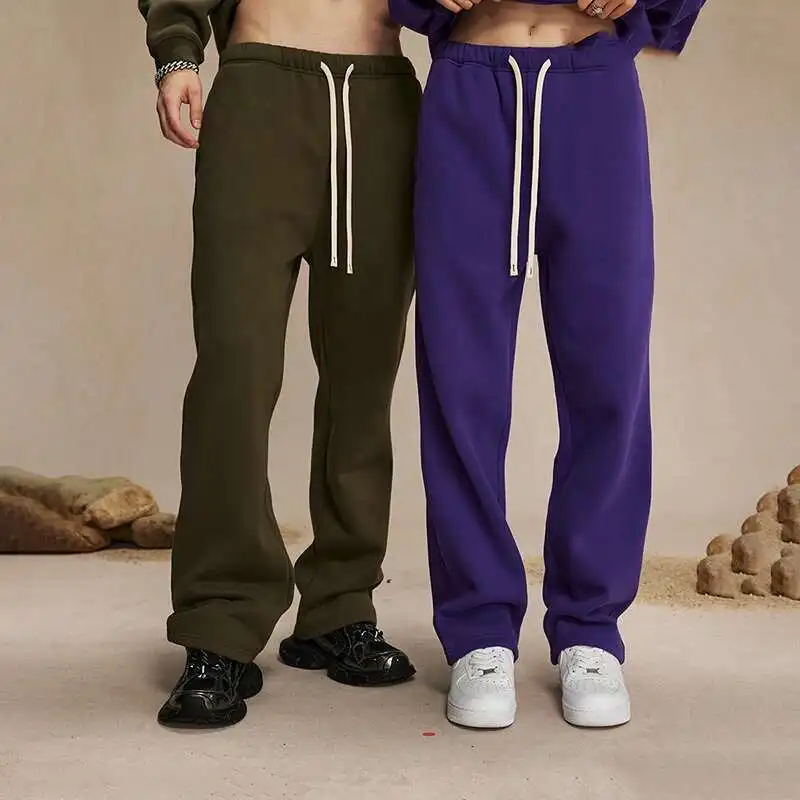

Новые модные мужские спортивные штаны с эластичной резинкой на талии, однотонные прямые мужские брюки, весенние повседневные брюки на флисовой подкладке