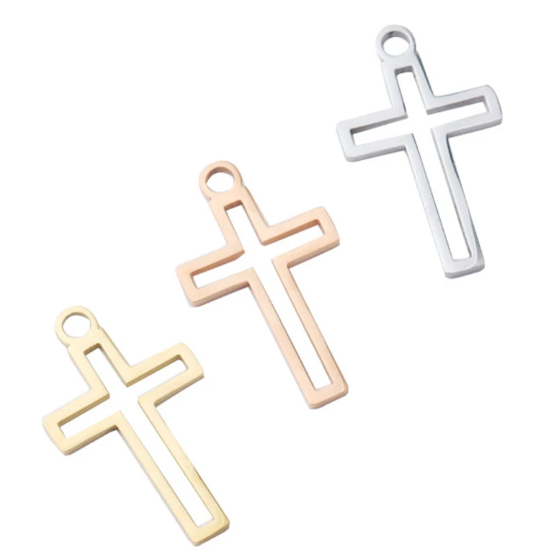 

WZNB 3Pcs Crosses Frame Charms Stainless Steel Pendant for Jewelry Making Handmade Earring Bracelet Necklace Diy Accessories