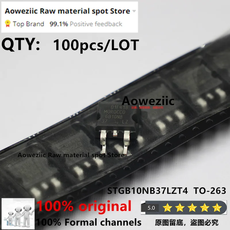 

Aoweziic 2004+ 100pcs 100% New Imported Original STGB10NB37LZT4 STGB10NB37LZ GB10NB37LZ TO-263 N-channel 20A 440V driver chip