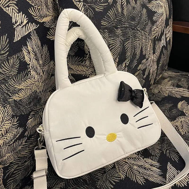 

Милая мультяшная сумка с изображением котенка, новая женская сумка через плечо, вместительная сумка-тоут для поездок на работу, однотонная женская сумка.