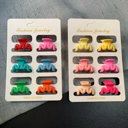 6PCS/Set Fashion Colorful Small Wave Acrylic Geometry Hairpin Hair Clip Claw Barrette For Women Girl Child Accessories Headwear