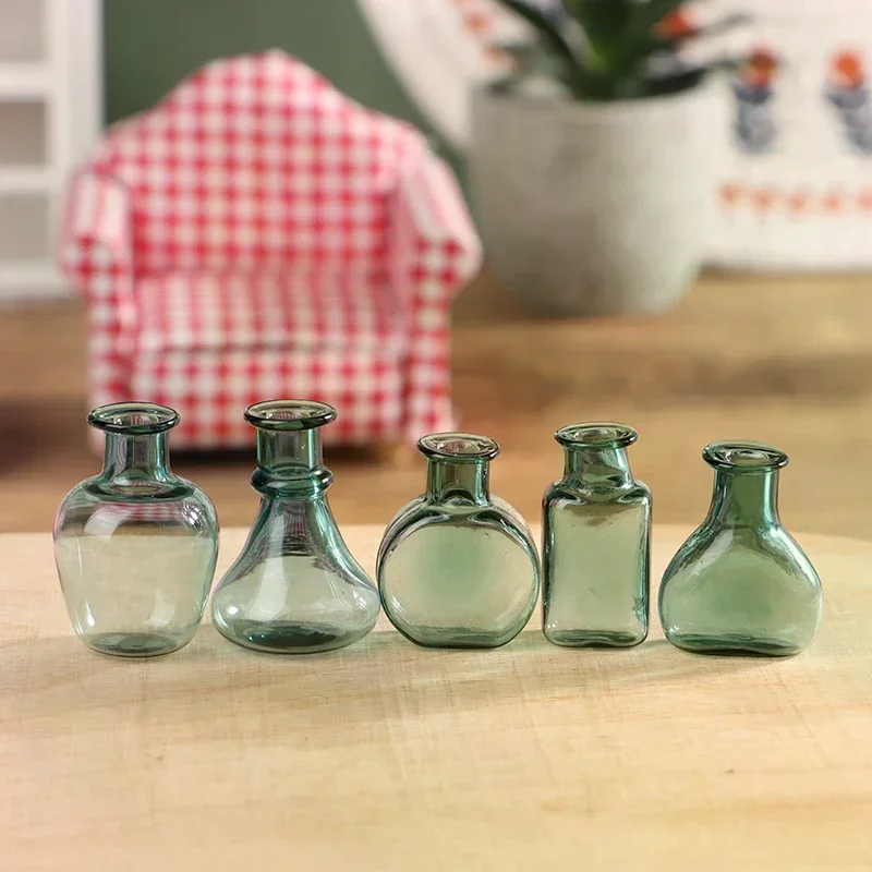 1Pc 1:12 Dollhouse Miniature Glass Vase Flower Arranger Storage Jar Flowerpot Home Garden Decor Doll House Accessories