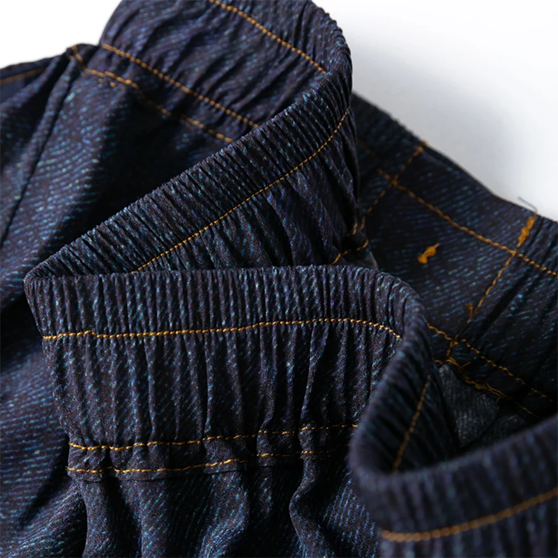 سراويل نسائية 100% حرير التوت 16 مومي حرير فضفاض نوع واسع الساق جينز كحلي مطبوع سراويل طويلة مع جيوب L XL M1155