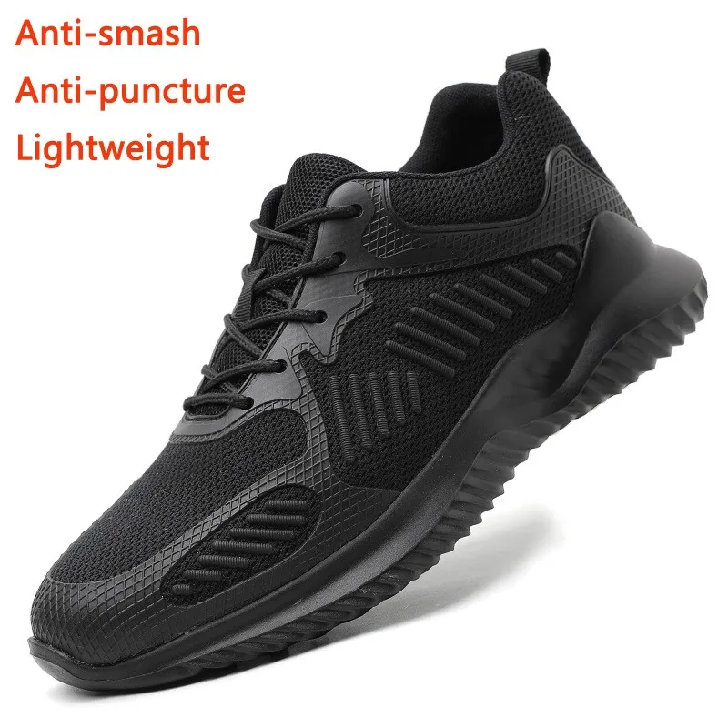 All Seasons Safety Shoes Men's Anti-smashing And Anti-piercing Work Shoes Breathable Flyweave Sneakers Zapatos De Seguridad