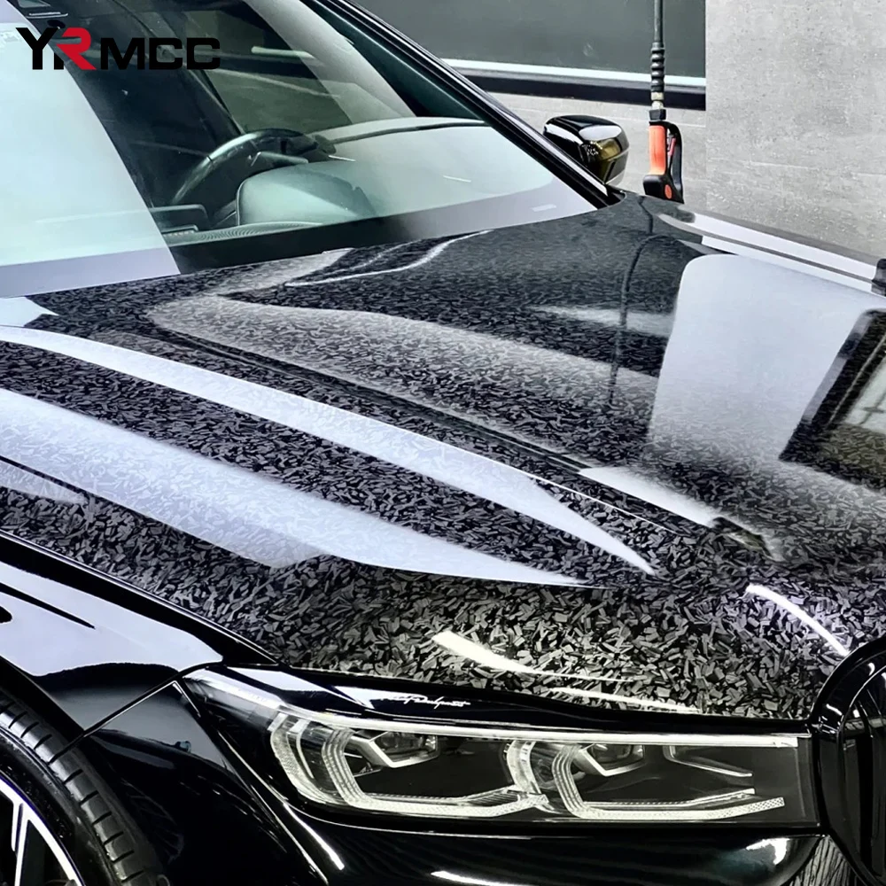 

Carbon Fiber Forged Car Sticker DIY Film Vinyl Wrap Roll with Air-release Technology Glossy Protector Protection Car Accessories