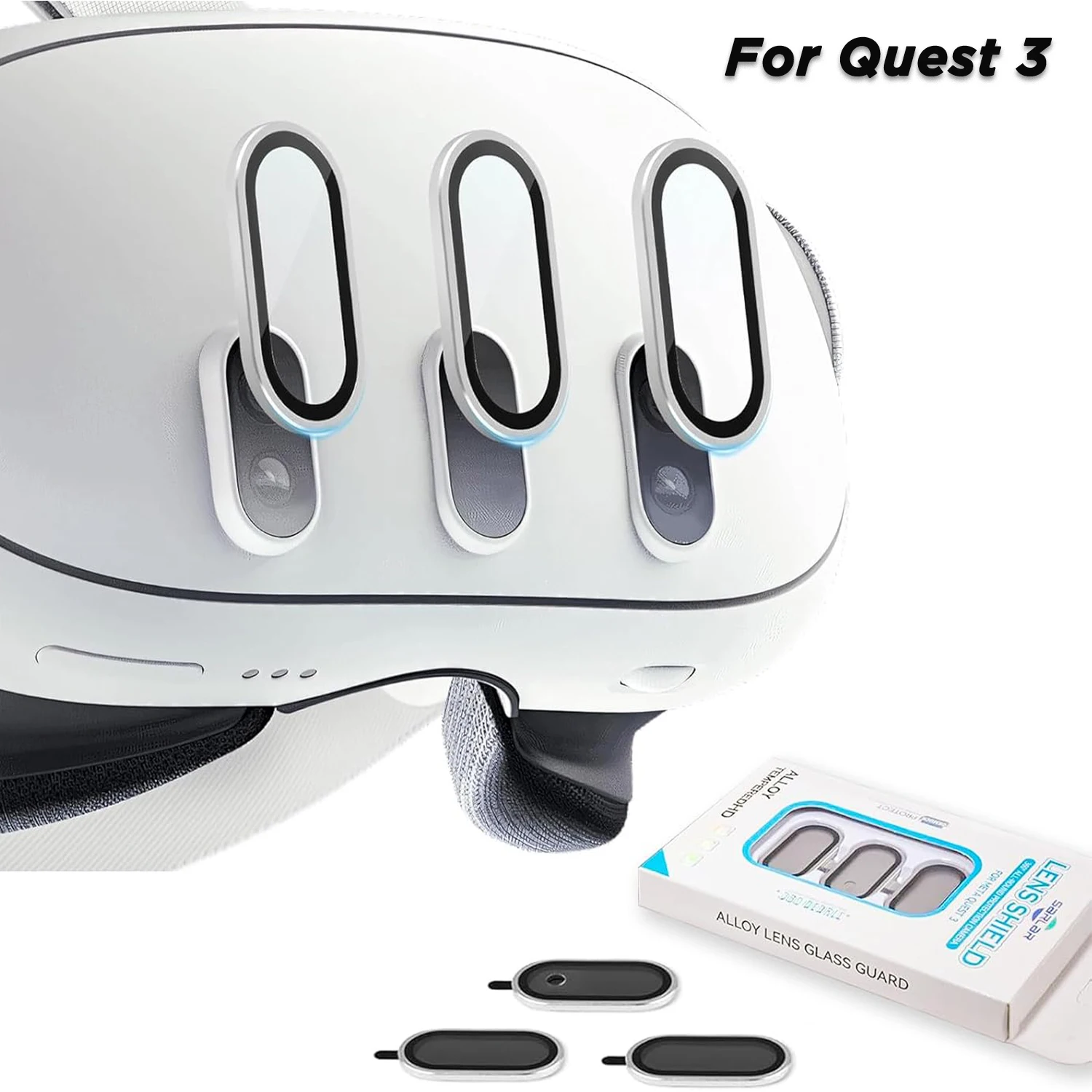 

Крышка объектива камеры для Meta Quest 3, рамка из алюминиевого сплава, защитная пленка из закаленного стекла 9H HD для Oculus Quest 3 VR, аксессуары