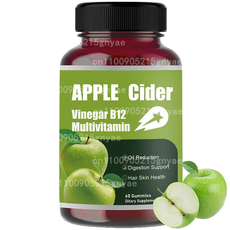 

Apple Vinegar Gummies, Clean Digestive Health I Alternative Capsules, Vegetarian, Non GMO, Gluten Free