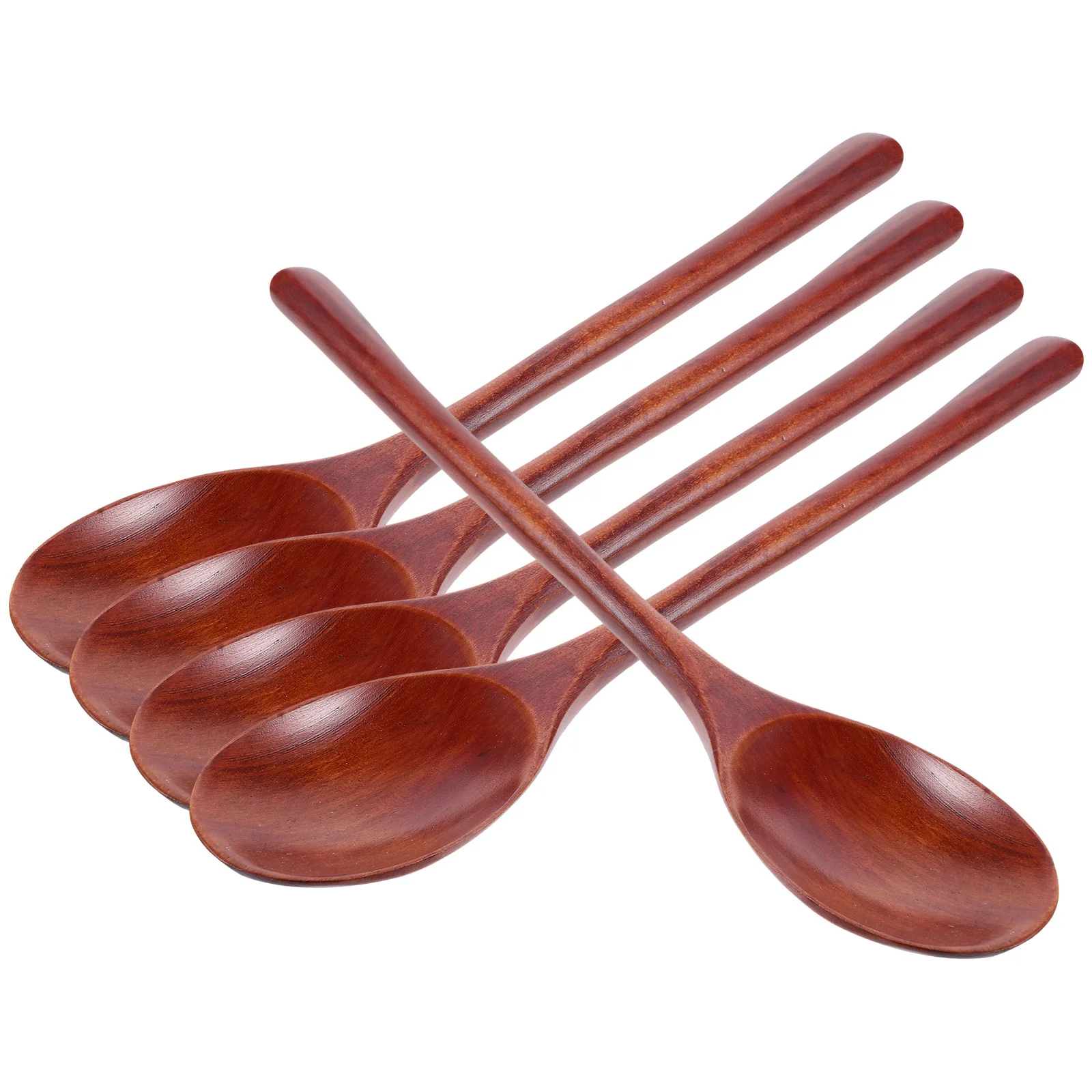 

5pcs Original Wood Spoon Set Long Handle Stirring Mixing Serving Soup Dessert Coffee Tea Scoop Cooking Utensil Kitchen Tool