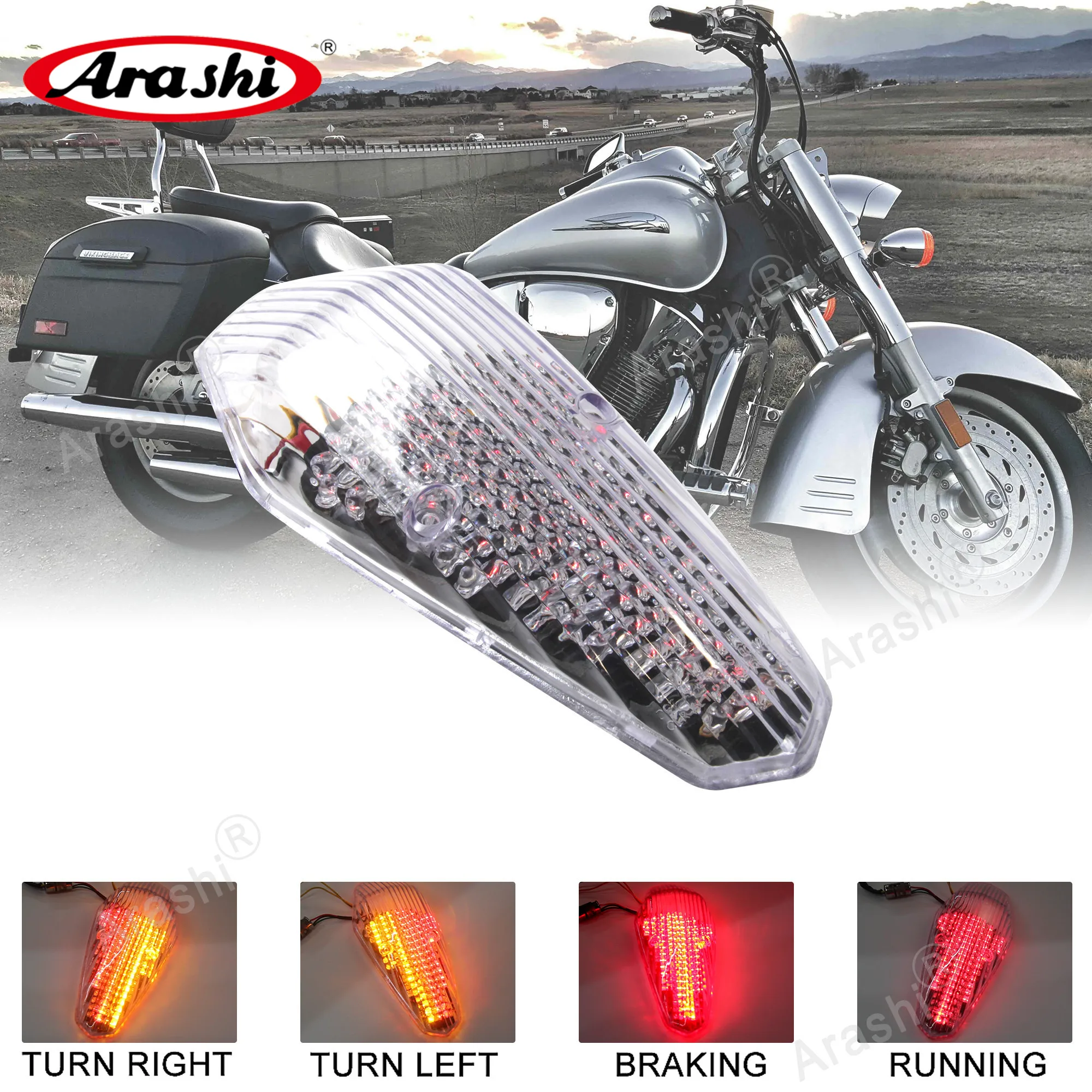 For HONDA SHADOW AERO 750 2004-2007 Motorcycle LED Taillight Turn Signal Light Brake Lamp Accessories 2005 2006 Shadow Aero 750