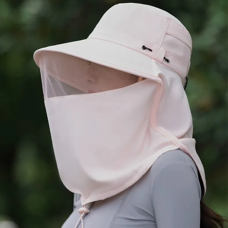 قناع حماية للرقبة، قبعة واقية من الشمس، قبعة صيفية للسيدات من جميع النواحي لتغطية الوجه في الهواء الطلق وركوب الدراجات والسفر عبر الحدود