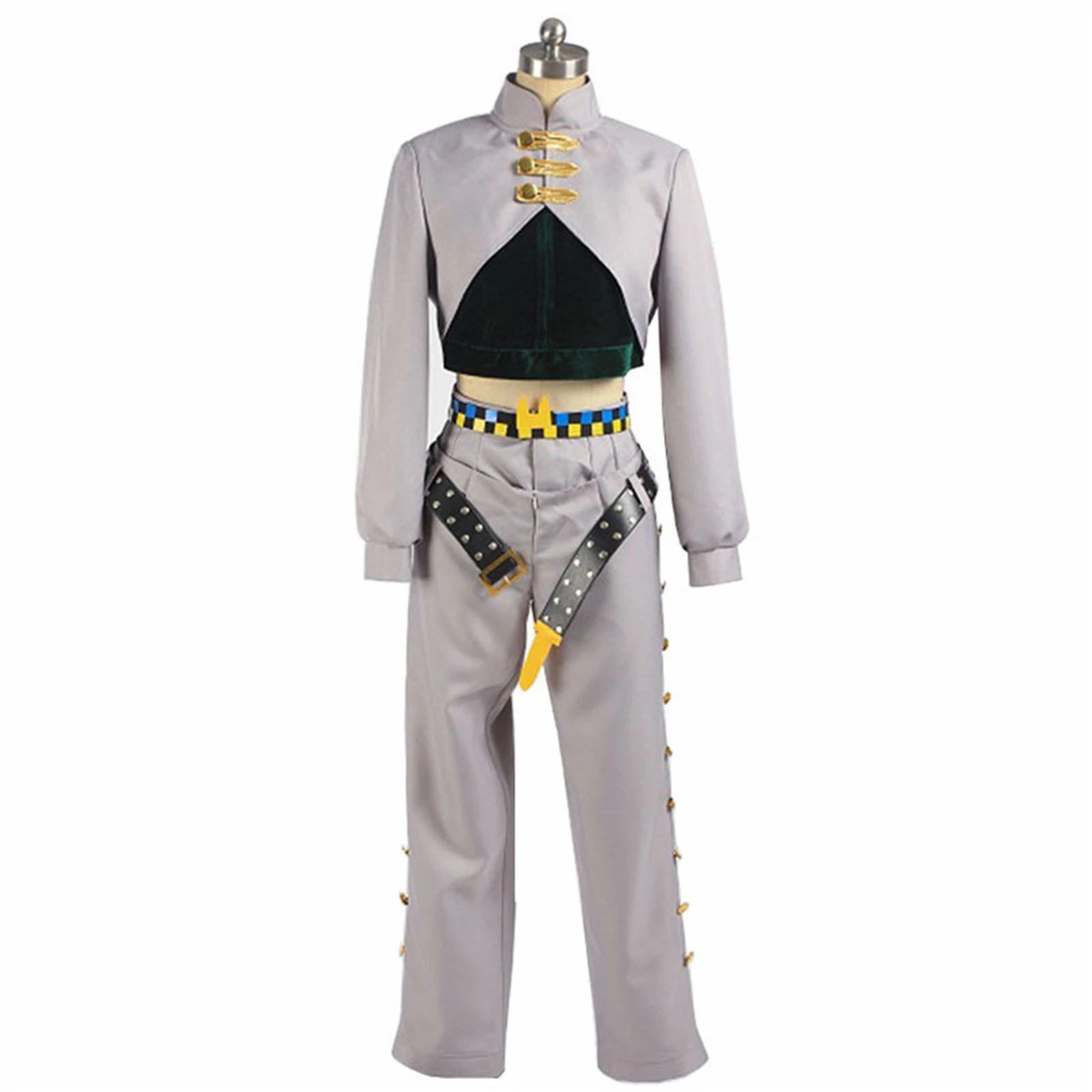 Anime JoJo\'s Bizarre Adventure Rohan Kishibe Cosplay Costume Jack Top pants Belt Full Set JOJO Costume Outfits Halloween Suit