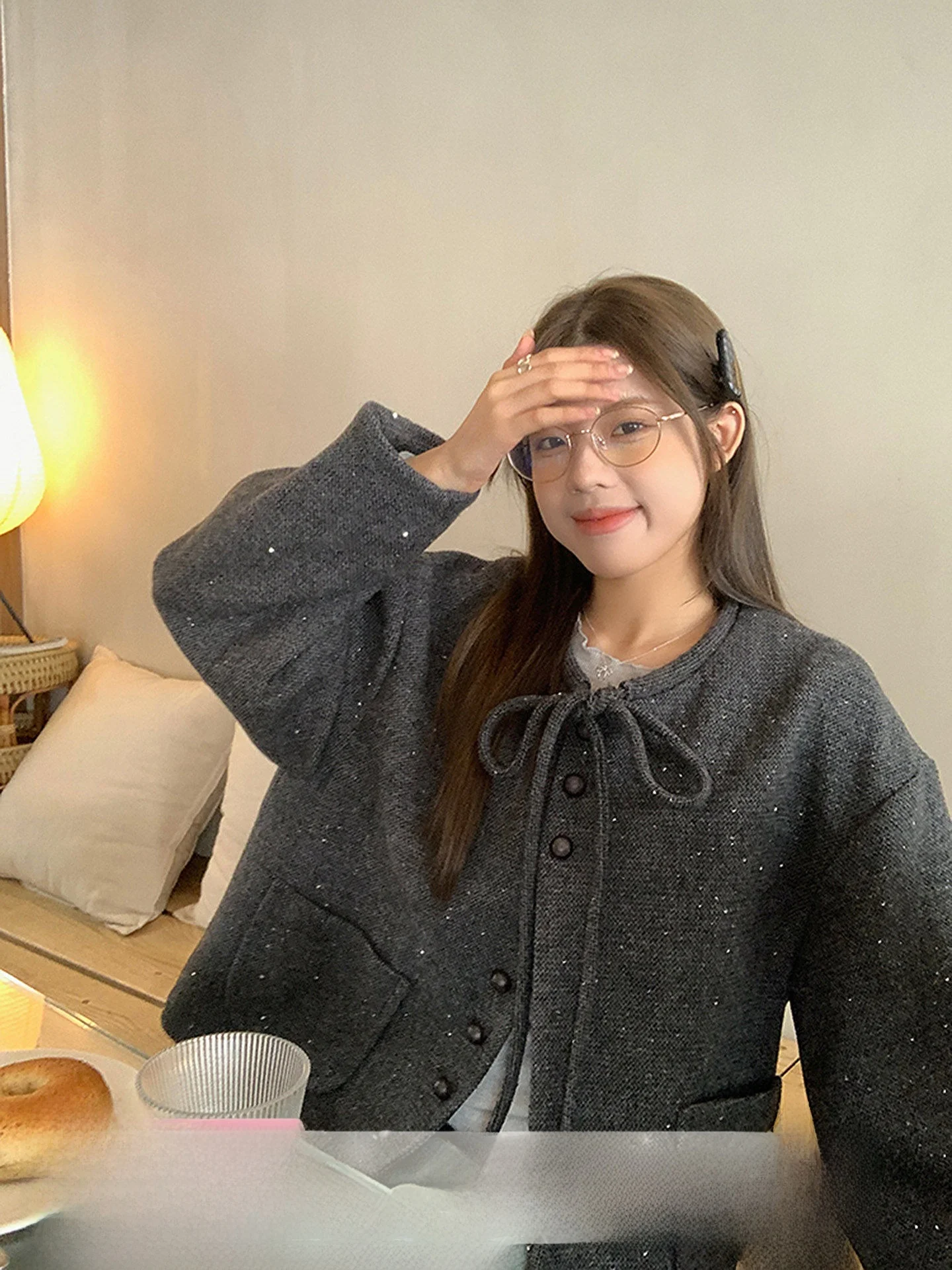 

Женское шерстяное пальто свободного кроя с круглым вырезом, блестящее, с эффектом легкой драпировки, осенне-зимнее, премиум-класса, модное, элегантное