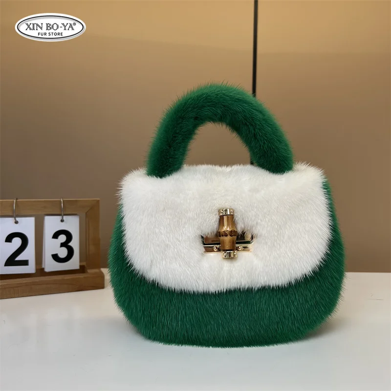 2024 Mink Fur Bags New Fashion Women's Bag Fashionable Women's Bag Handbag European And American Handbags Shoulder Crossbody Bag