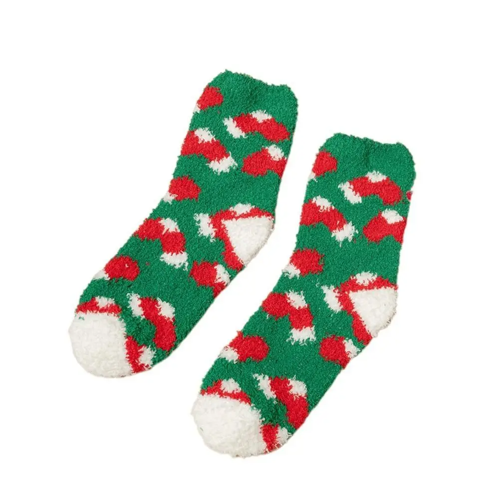 

Comfortable Fashion Funny Cold-proof Pine Tree Coral Fleece Heart Elk Hosiery Winter Socks Women Short Socks Christmas Socks