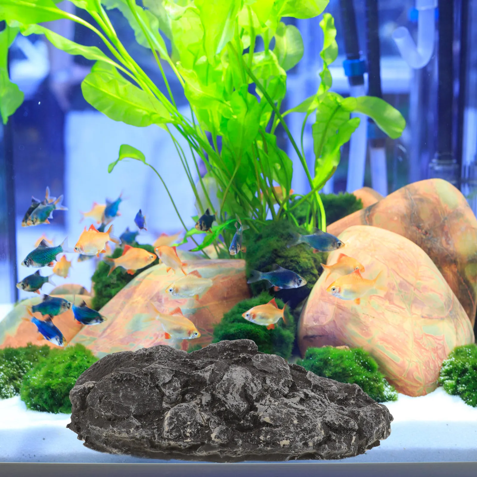 

Simulation Rock Fish Tank Landscape Stone Decoration Realistic PU Aquarium Decor Safe for Fresh Salt Water Aquarium Decor