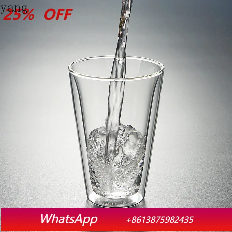 

LMM400ml heat-resistant glass double-layer cup heat insulation without handle