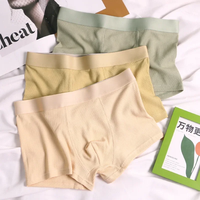 Mesh Comfortable Men\'s Underwear Modal Cotton Soft Skin Boys Short Shorts Waffle Boxers New Mens Underwear