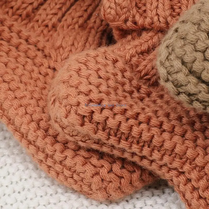 

F1CB Autumn Winter Infant Bootie Knitted Warm Baby Socks Unisex 0 to 6 Months Newborns Walking Shoes Socks Shower Gift