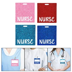 Nurse Badge Buddy Card Holder Durable Glitter 3.3inchx3.2inch Acrylic Decorative Lightweight Nurse Work Gift Nursing Accessories