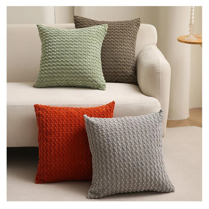 1 Stück Weiche Herbst-Dekokissenbezüge aus Cord im Boho-Streifen-Design für Landhaus-Stil, Couch, Bett und Sofa – Detail 4