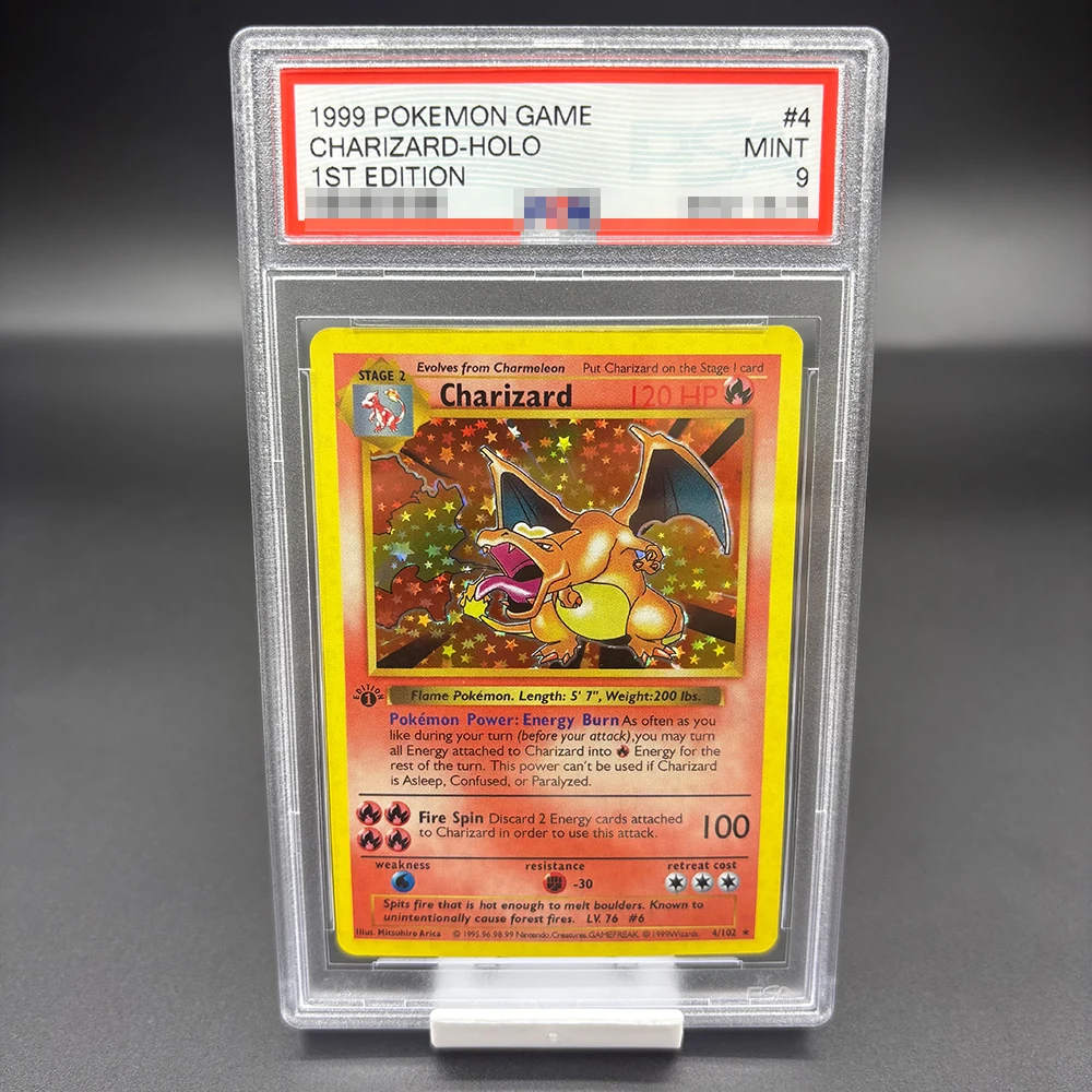 لتقوم بها بنفسك 1999 PTCG لعبة النسخة الإنجليزية 1ST الطبعة CHARIZARD-HOLO جمع بطاقة 10 نقاط تصنيف بطاقة أنيمي بطاقة الألعاب هدية لعبة
