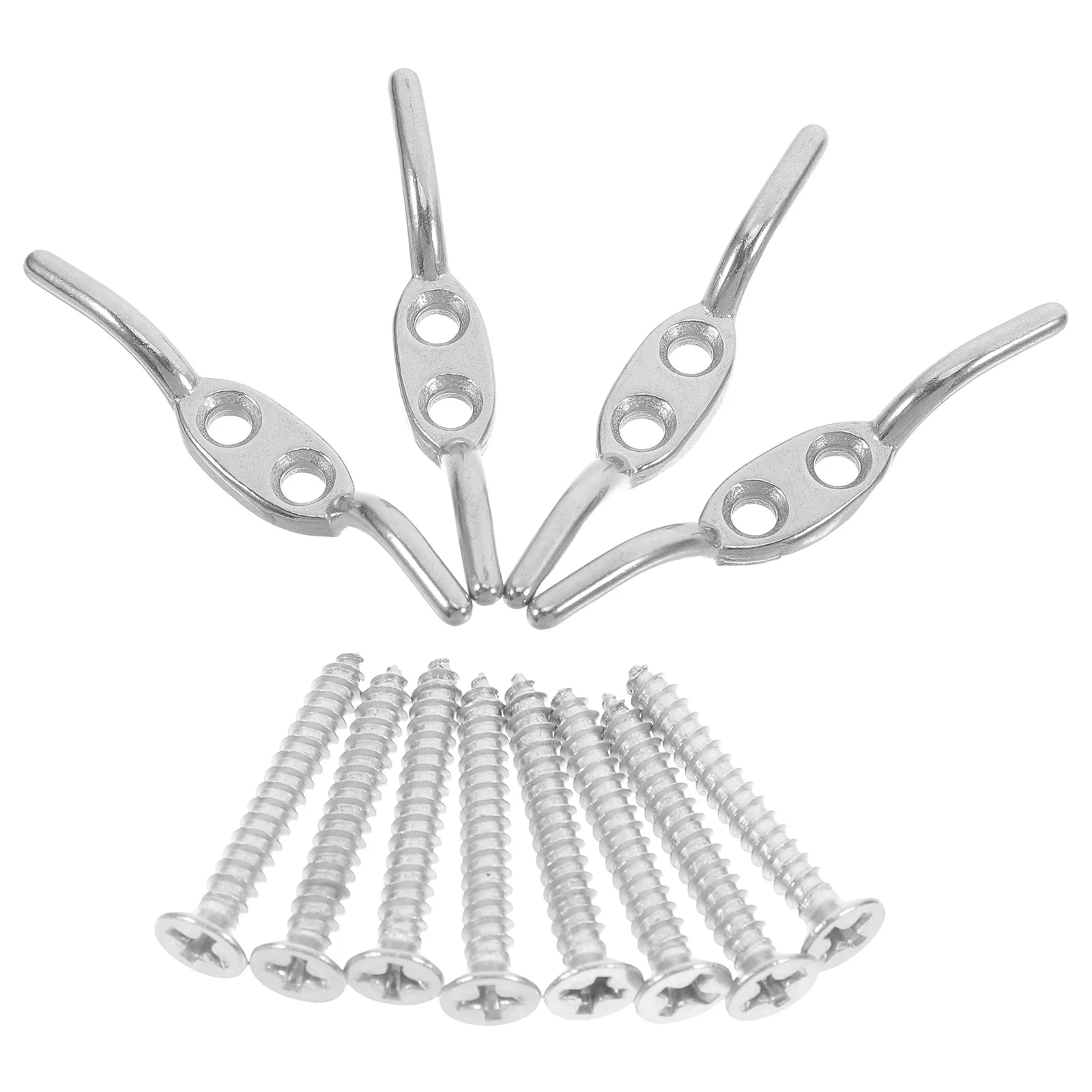 

4pcs Stainless Steel Blind Cord Winder For Windows Heavy Duty Curtain Rope Cleat Flagpole Hook Wall Mount Cord Organizer Blind