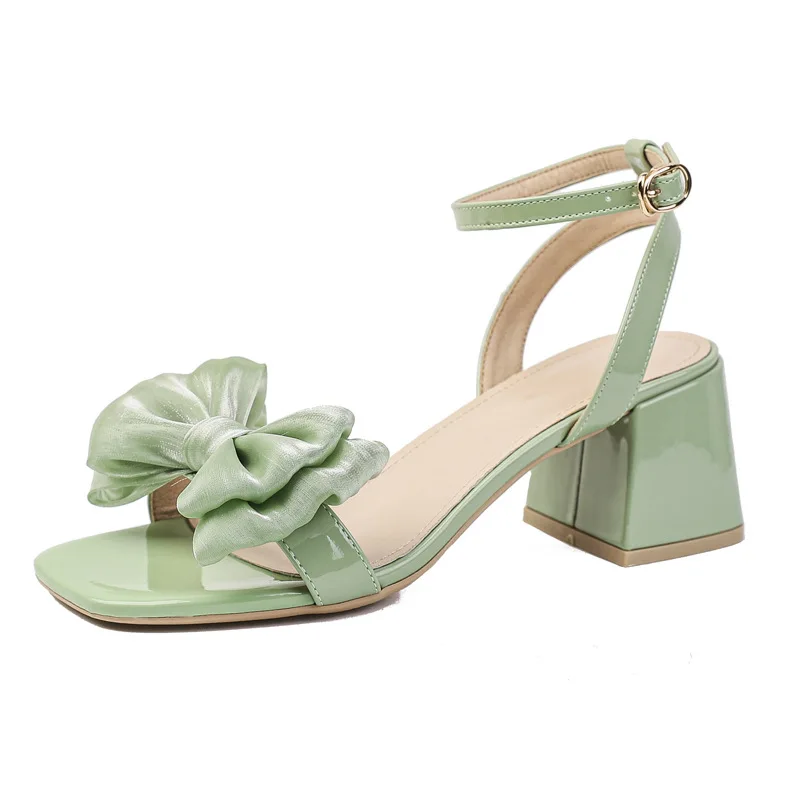 

New style one line sandals for women with fairy style thick heels and high heels fashion sandals