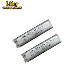 3,7 V 551244   Batteria al litio polimerica da 250 mAH Batteria speciale per lampada a LED per spazzolino elettrico ad alto ingrandimento