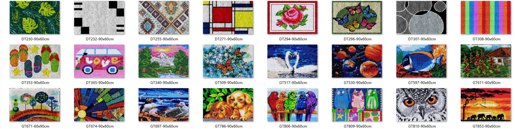 

Embroidery Canvas Latch Hook Kits, Unfinished Acrylic Yarn, Embroidery Cushion, Cross Stitch Carpet Wolf 60-90CM Car