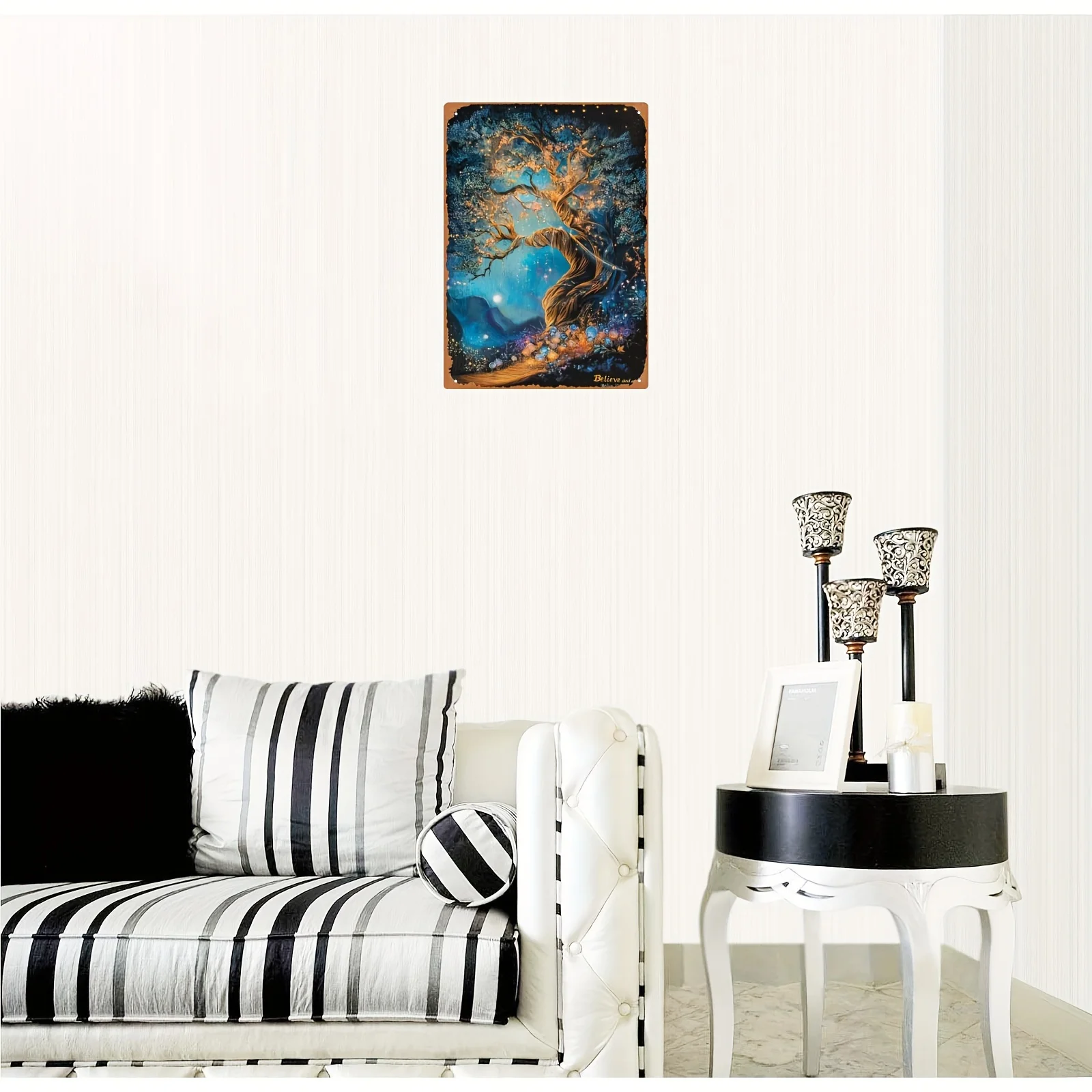 براعة فريدة من نوعها، صدق ووافعل" لوحة فنية جدارية من الحديد المطاوع مستوحاة من الطراز العتيق - لوحة قصدير مقاس 8 × 12 بوصة للمنزل والمكتب #3