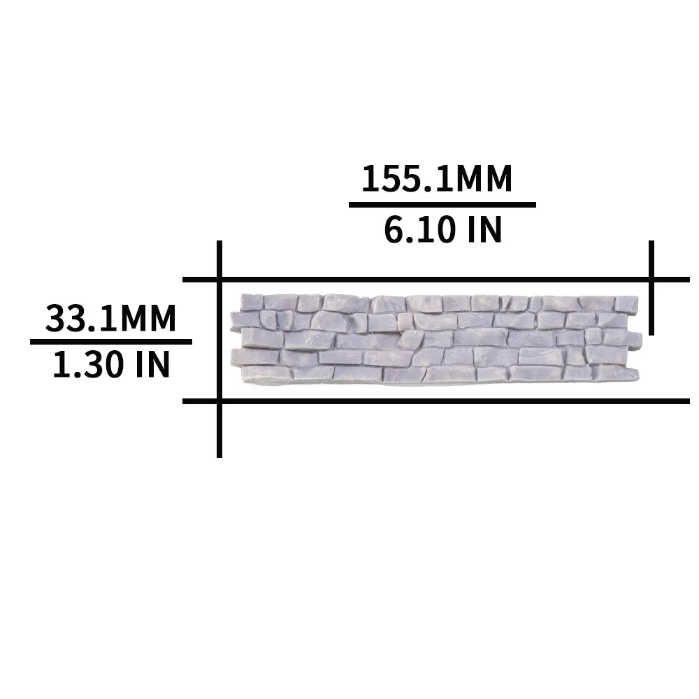 HO Scale 1:87 Miniature Slope Protection Stone Wall Model Building Train Railroad Scene Layout Diy Accessories for Diorama 1pc