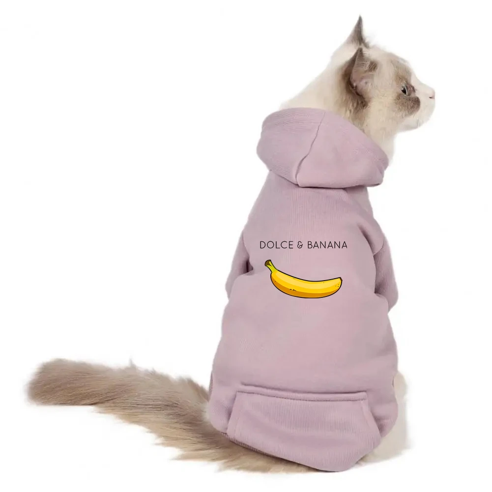 DOLCE&BANANA Fleece Pet Cat Clothes Winter Warm Puppy Cat Sweater Dog Clothes For Small Cats Coat Jacket Pet hoodie