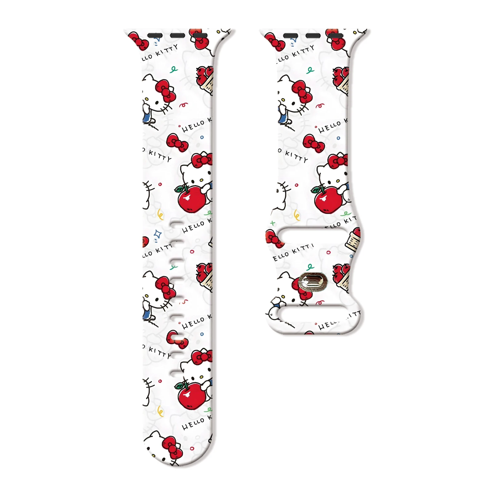 

MINISO Colorful KT Cat Printed Strap for Apple Watch 11 10 9 8 Silicone Band Replaceable Bracelet for iWatch 45mm 44mm 42mm 41mm