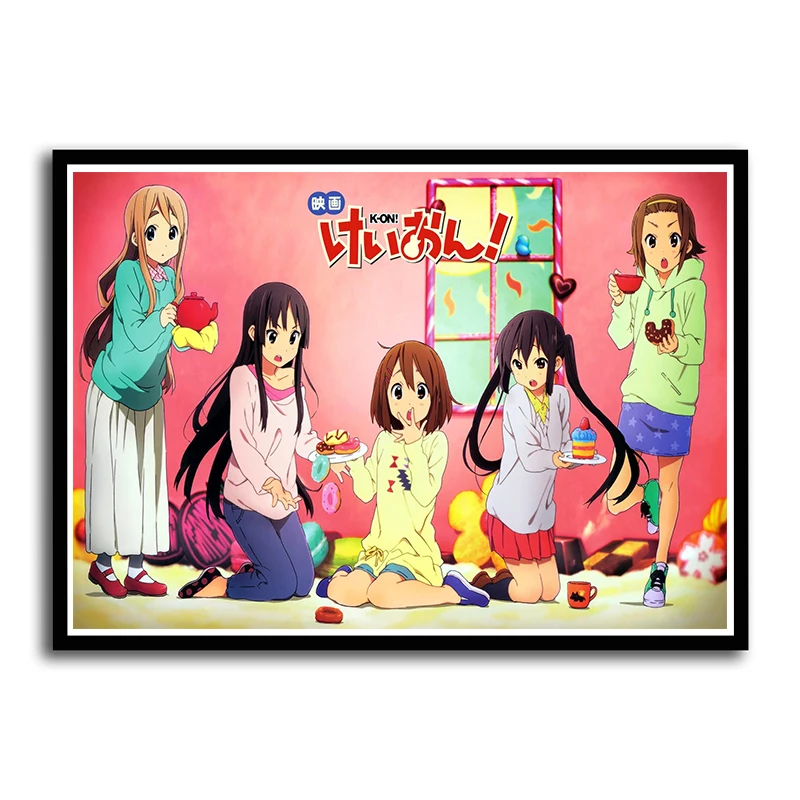 K-ON Poster Aesthetic Music Anime TV Movie Cartoon Girl  Painting Home Decoration Wall Art Mural Kids Kawaii Room Decor