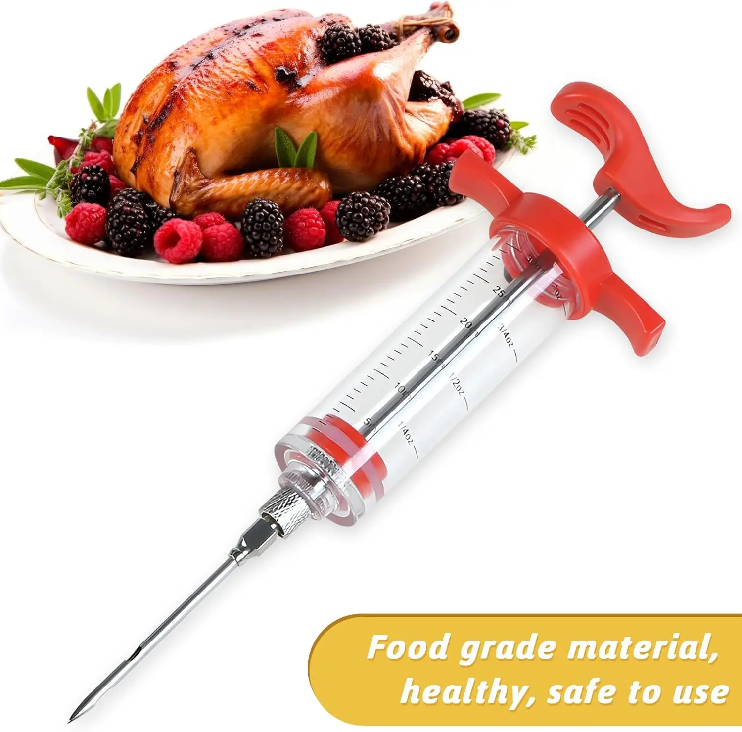 اللحوم تركيا حاقن حقنة عدة مع إبرة دائمة شواء تركيا شواء التوابل صلصة نكهة المطبخ الطبخ ماء مالح حاقن #4