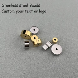 20pcs Enagravable Circle Bead Stainless Steel Beads Laser Engrave Logo Bead Circle Beads Bracelet Beads 2mm hole different sizes