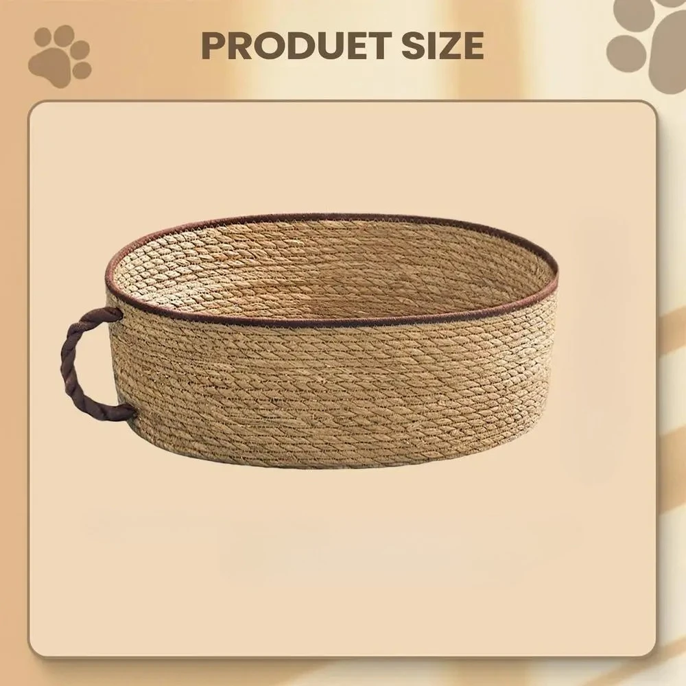 OUZEY Slijtvast Geweven Rotan Kattenkrabbermand Schattig Bekerontwerp Kattenhuis Comfortabel Slaapnest Voor Huisdieren Puppybed Benodigdheden