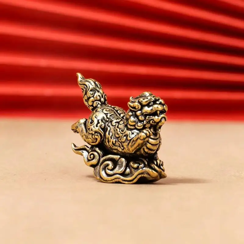 Brass Vintage Xiangyun Pixiu Ornaments To Attract Wealth Pixiu Copper Ornaments Desktop Decoration Crafts