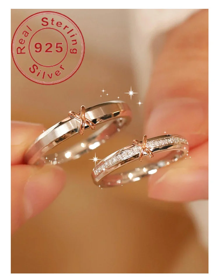 

925 Silver Eternal Knot Couple's Ring Punk Style Premium Sense Men's and Women's Open End Rings Hot Top1