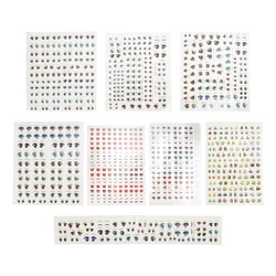 Ogen stickers waterstickers: 8 vellen klei gezicht stickers dierenbeeldje make-up stickers diy accessoires klei