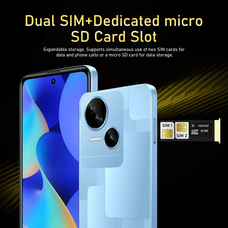Global Version Spark 10 Smartphone 4GB / 32GB 3100mAh battery 13MP Camera 6.56 inch 5G Network Dual SIM Android 12 system Phones