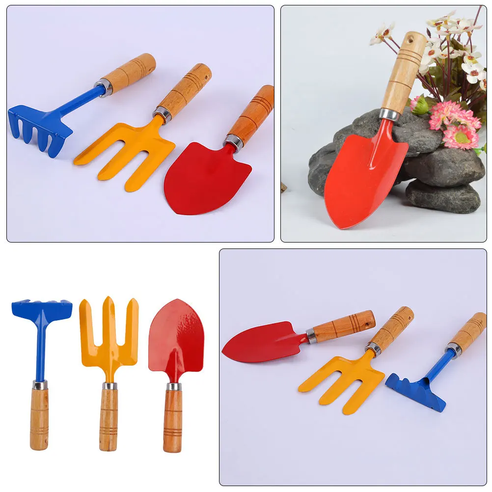 

1 set 1 Set Garden Tool Kit Mini Wooden Metal Sand Shovels For Beach Play Outdoor Summer Fun Kids Portable Digging Tools