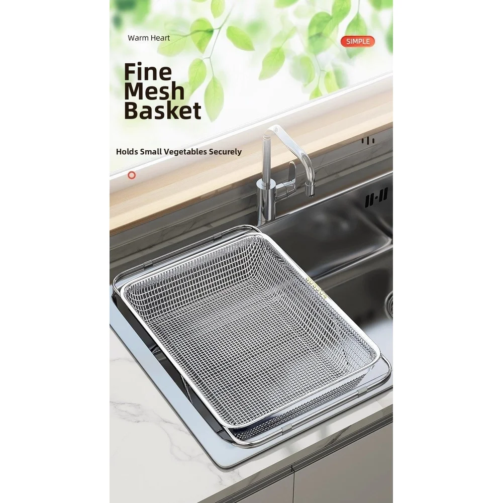 304 Stainless Steel Over Sink Dish Rack with Adjustable Span and Reinforced Drain for Consistent Kitchen Functionality