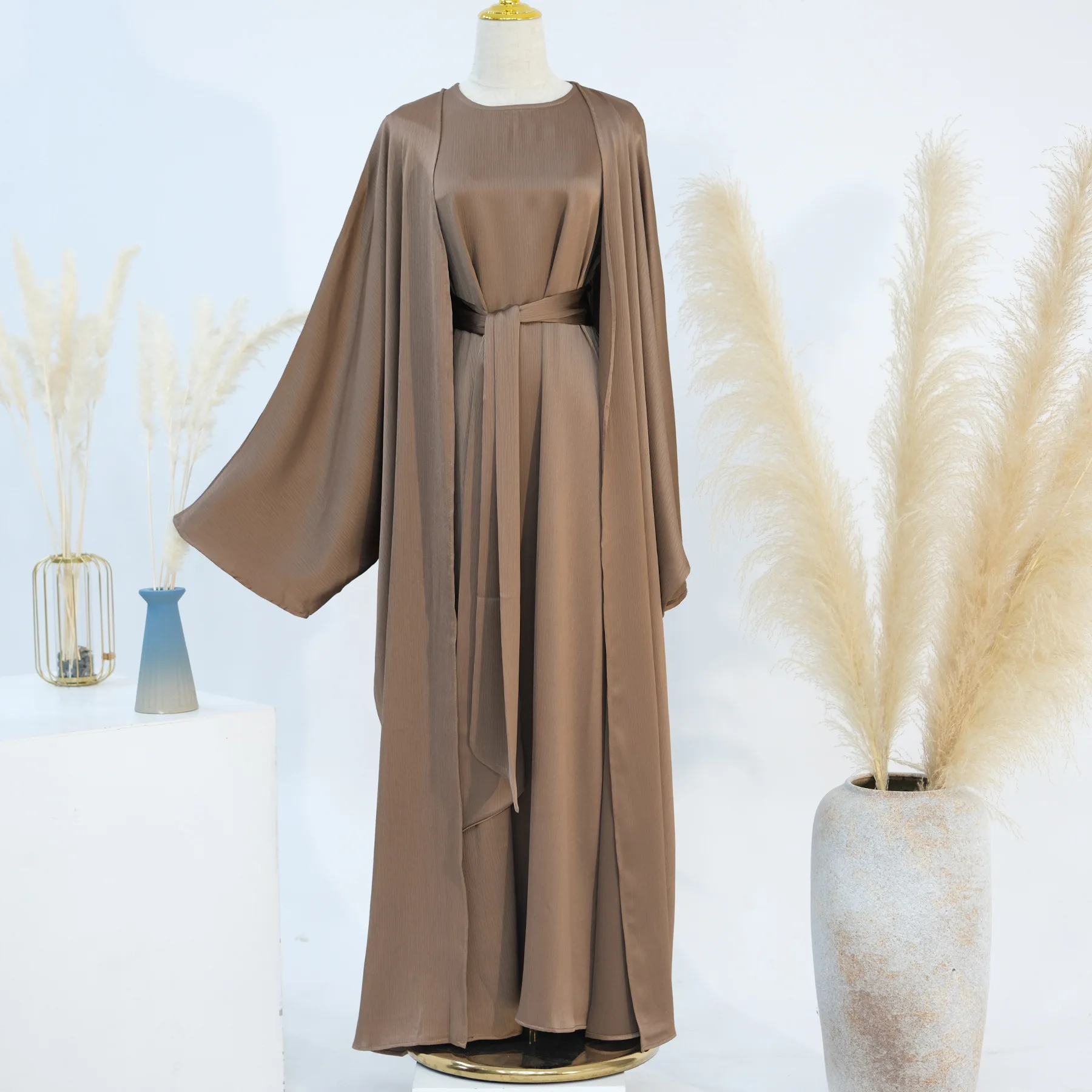 Modest Abayas For Women Muslim Sets Turkey Kaftan Islam Clothing Ramadan Ensembles Musulmans Caftan Marocain Femme Hijab Robe