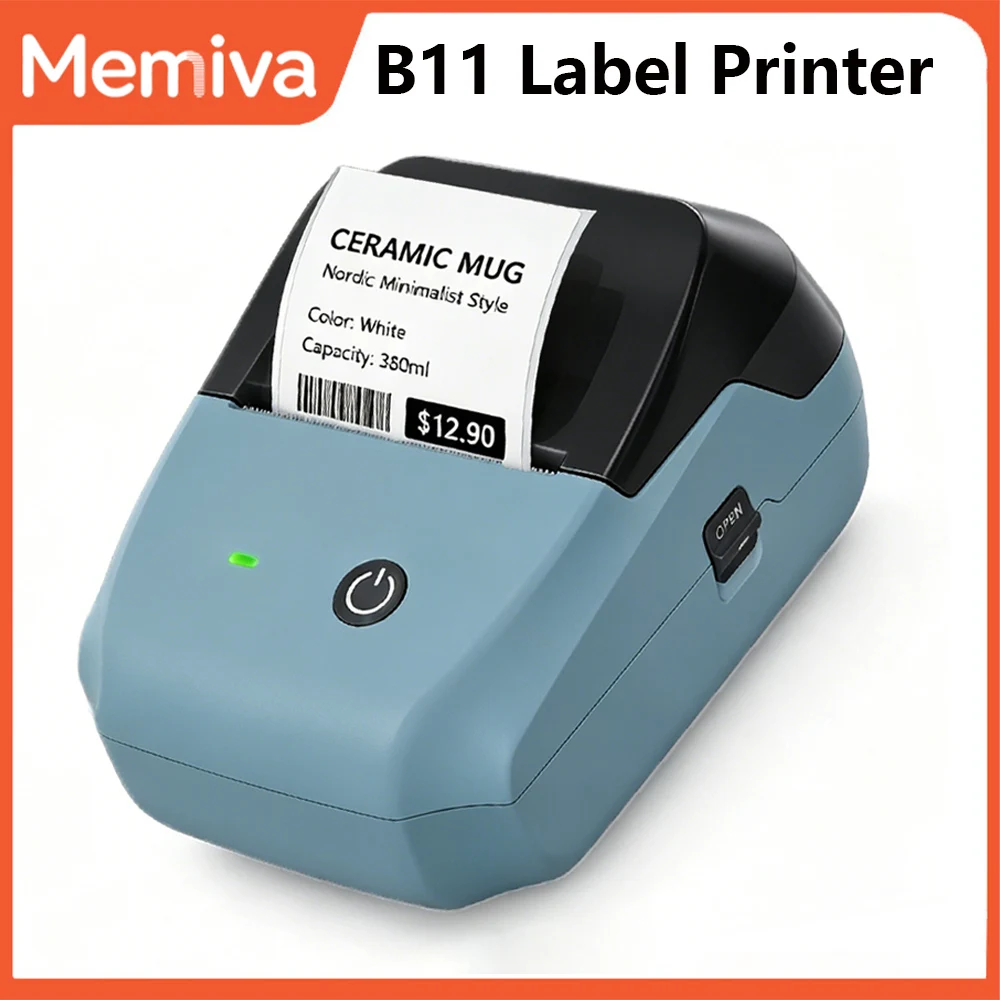 

Memiva B11 Portable Thermal Printer With Tapes 2 Inch Adhesive Label Printer Mini Bluetooth Sticker Maker As B1/B21/B3S Printer